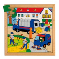Street action puzzle - trash collection