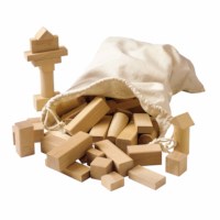 Wooden building blocks blank