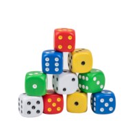 Dice dots - colored | Assorted set | 25 mm | 100 pieces
